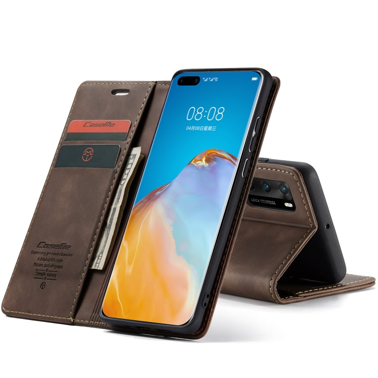 For Huawei P40 CaseMe-013 Multifunctional Horizontal Flip Leather Case with Card Slot & Holder & Wallet(Coffee) - Huawei Cases by CaseMe | Online Shopping South Africa | PMC Jewellery | Buy Now Pay Later Mobicred