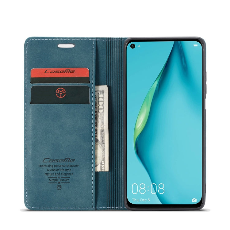 For Huawei P40 Lite CaseMe-013 Multifunctional Horizontal Flip Leather Case with Card Slot & Holder & Wallet(Blue) - Huawei Cases by CaseMe | Online Shopping South Africa | PMC Jewellery | Buy Now Pay Later Mobicred