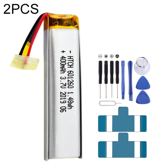 2pcs 601260 400mAh Li-Polymer Battery Replacement - Others by PMC Jewellery | Online Shopping South Africa | PMC Jewellery | Buy Now Pay Later Mobicred