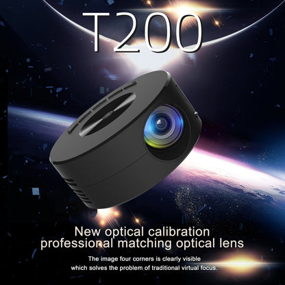 T200 1500LM 1920x1080P LED Mini Projector, US Plug(Black) - Mini Projector by PMC Jewellery | Online Shopping South Africa | PMC Jewellery | Buy Now Pay Later Mobicred