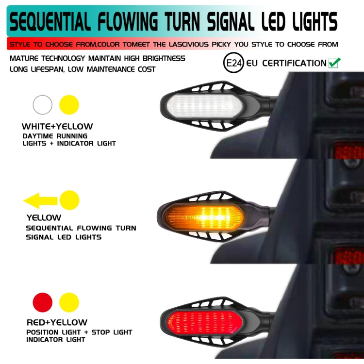 4 PCS Modified Motorcycle 16LEDs Brake Turn Tail Light, Transparent Shell(White Light + Yellow Light) - Turn Signal by PMC TechLife | Online Shopping South Africa | PMC TechLife | Buy Now Pay Later Mobicred