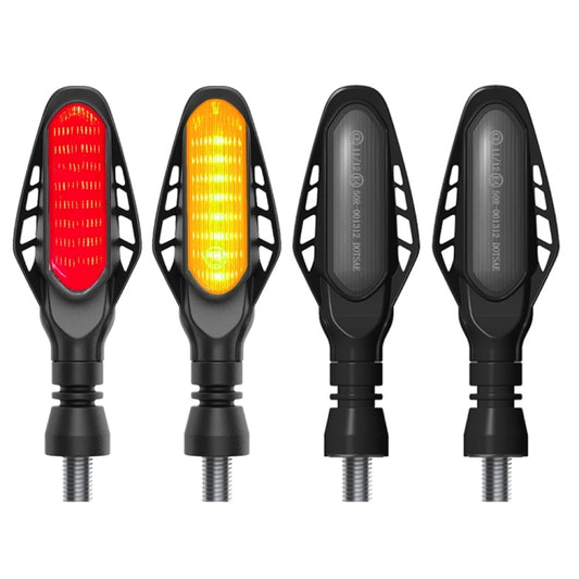 4 PCS Modified Motorcycle 16LEDs Brake Turn Tail Light, Smoked Shell(Red Light + Yellow Light) - Turn Signal by PMC Jewellery | Online Shopping South Africa | PMC Jewellery | Buy Now Pay Later Mobicred