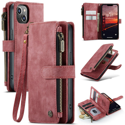 For iPhone 14 CaseMe C30 Multifunctional Phone Leather Case (Red) - iPhone 14 Cases by CaseMe | Online Shopping South Africa | PMC Jewellery | Buy Now Pay Later Mobicred