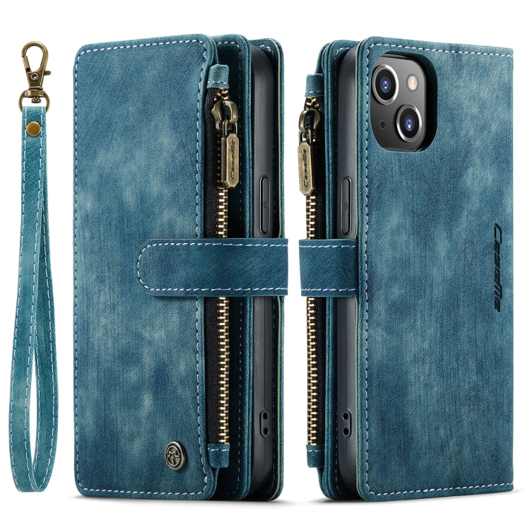 For iPhone 14 Plus CaseMe C30 Multifunctional Phone Leather Case (Blue) - iPhone 14 Plus Cases by CaseMe | Online Shopping South Africa | PMC Jewellery | Buy Now Pay Later Mobicred