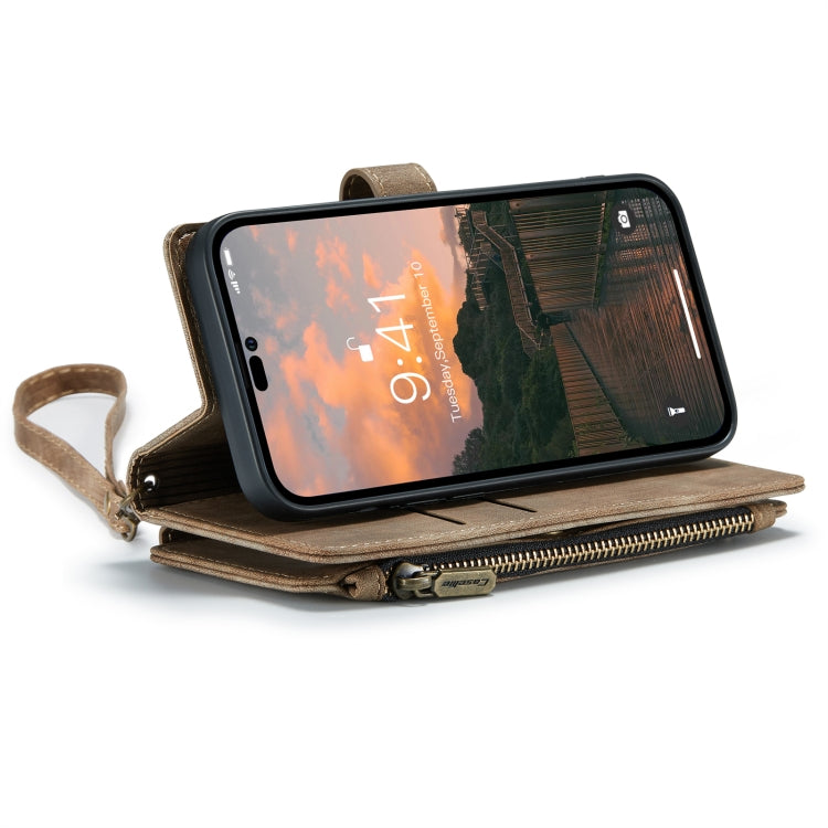 For iPhone 14 Pro CaseMe C30 Multifunctional Phone Leather Case(Brown) - iPhone 14 Pro Cases by CaseMe | Online Shopping South Africa | PMC Jewellery | Buy Now Pay Later Mobicred