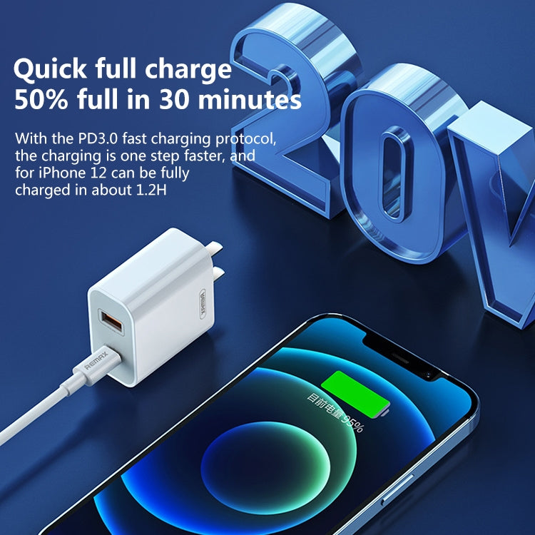 REMAX RP-U68 Speedy Series 20W USB+USB-C/Type-C Interface Fast Charger, Specification:CN Plug(White) - USB Charger by REMAX | Online Shopping South Africa | PMC Jewellery | Buy Now Pay Later Mobicred