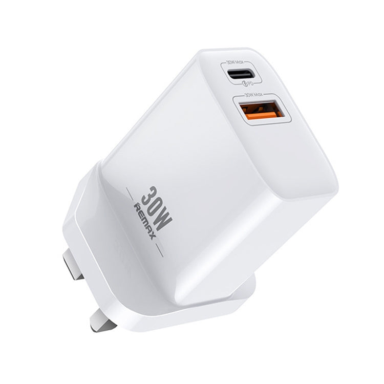 REMAX RP-U82 30W USB+USB-C/Type-C Dual Interface Fast Charger, Specification:UK Plug(White) - USB Charger by REMAX | Online Shopping South Africa | PMC Jewellery | Buy Now Pay Later Mobicred