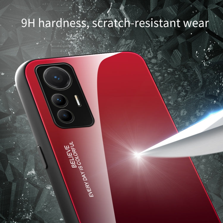 For Xiaomi 12 Lite Gradient Color Glass Case(Green Cyan) - Xiaomi Cases by PMC TechLife | Online Shopping South Africa | PMC TechLife