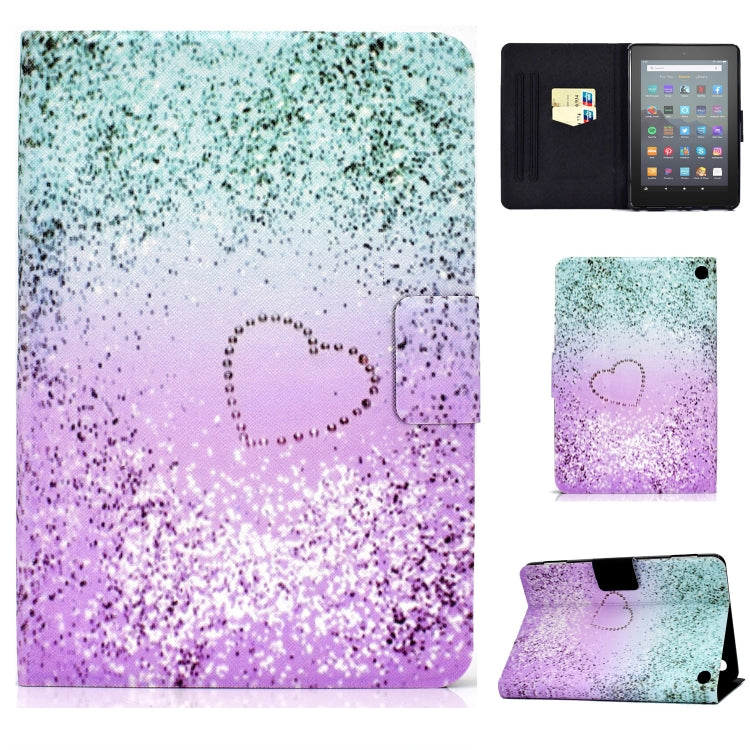 For Amazon Kindle Fire 7 2022 Electric Horizontal Flat Painted Leather Tablet Case(Love Quicksand) - Amazon by PMC TechLife | Online Shopping South Africa | PMC TechLife | Buy Now Pay Later Mobicred