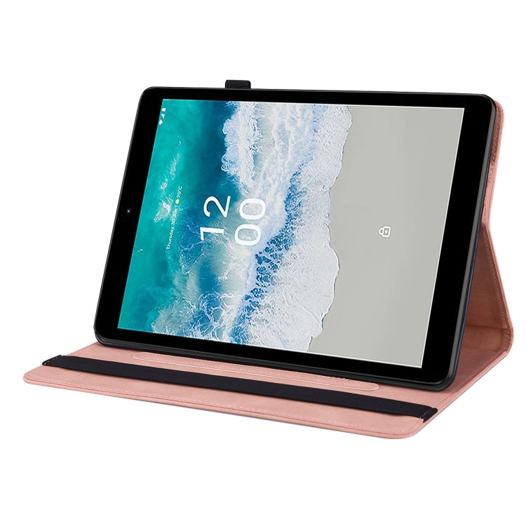 For Nokia T10 Butterfly Flower Embossed Leather Tablet Case(Rose Gold) - Nokia by PMC TechLife | Online Shopping South Africa | PMC TechLife | Buy Now Pay Later Mobicred