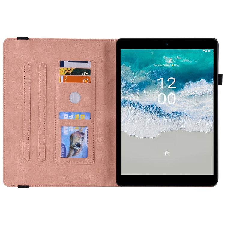 For Nokia T10 Butterfly Flower Embossed Leather Tablet Case(Rose Gold) - Nokia by PMC TechLife | Online Shopping South Africa | PMC TechLife | Buy Now Pay Later Mobicred