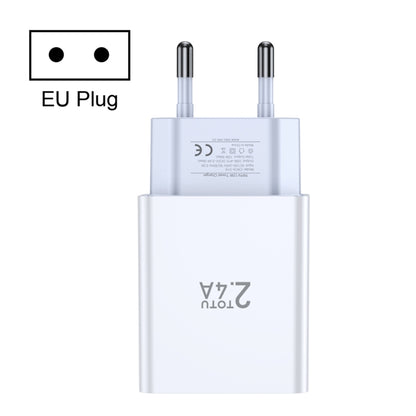 TOTU Joe Series Dual USB Ports Travel Charger, Plug Type:EU Plug(White) - USB Charger by TOTUDESIGN | Online Shopping South Africa | PMC Jewellery | Buy Now Pay Later Mobicred