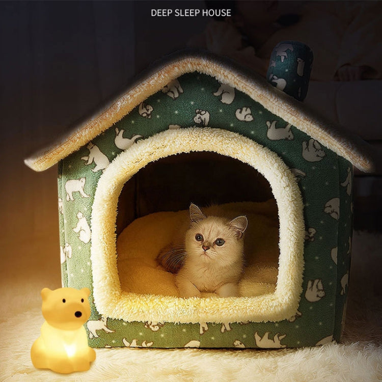 House Type Universal Removable and Washable Pet Dog Cat Bed Pet Supplies, Size:M(Brown Igloo) - Beds by PMC TechLife | Online Shopping South Africa | PMC TechLife | Buy Now Pay Later Mobicred
