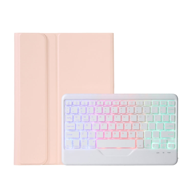 OP11-BS Lambskin Texture Ultra-thin Bluetooth Keyboard Leather Case with Backlight For OPPO Pad 11 inch(Pink) - Others Keyboard by PMC Jewellery | Online Shopping South Africa | PMC Jewellery | Buy Now Pay Later Mobicred