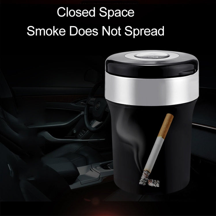 Car Compass Ashtray Built-in LED(Black+Silver) - Ashtrays by PMC TechLife | Online Shopping South Africa | PMC TechLife | Buy Now Pay Later Mobicred