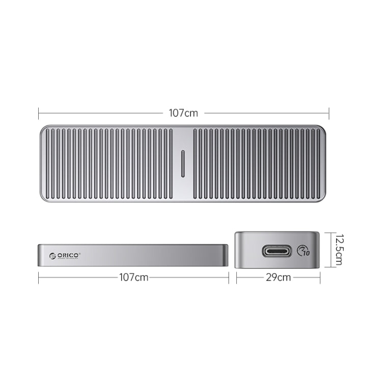 ORICO M222C3-G2-GY USB3.1 Gen2 Type-C 10Gbps M.2 NVMe SSD Enclosure(Grey) - HDD Enclosure by ORICO | Online Shopping South Africa | PMC Jewellery | Buy Now Pay Later Mobicred