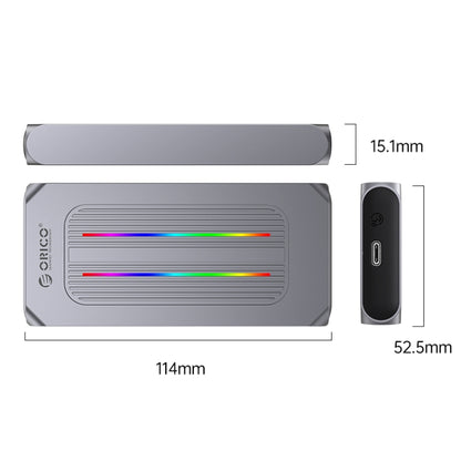 ORICO M2R1-G2-GY 10Gbps M.2 NVMe RGB SSD Enclosure(Grey) - HDD Enclosure by ORICO | Online Shopping South Africa | PMC Jewellery | Buy Now Pay Later Mobicred