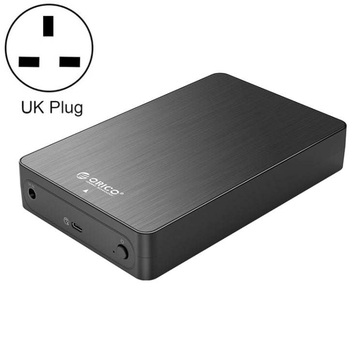 ORICO HM35C3 3.5 inch USB3.1 Gen1 Type-C Hard Drive Enclosure, Plug:UK Plug(Black) - HDD Enclosure by ORICO | Online Shopping South Africa | PMC Jewellery | Buy Now Pay Later Mobicred