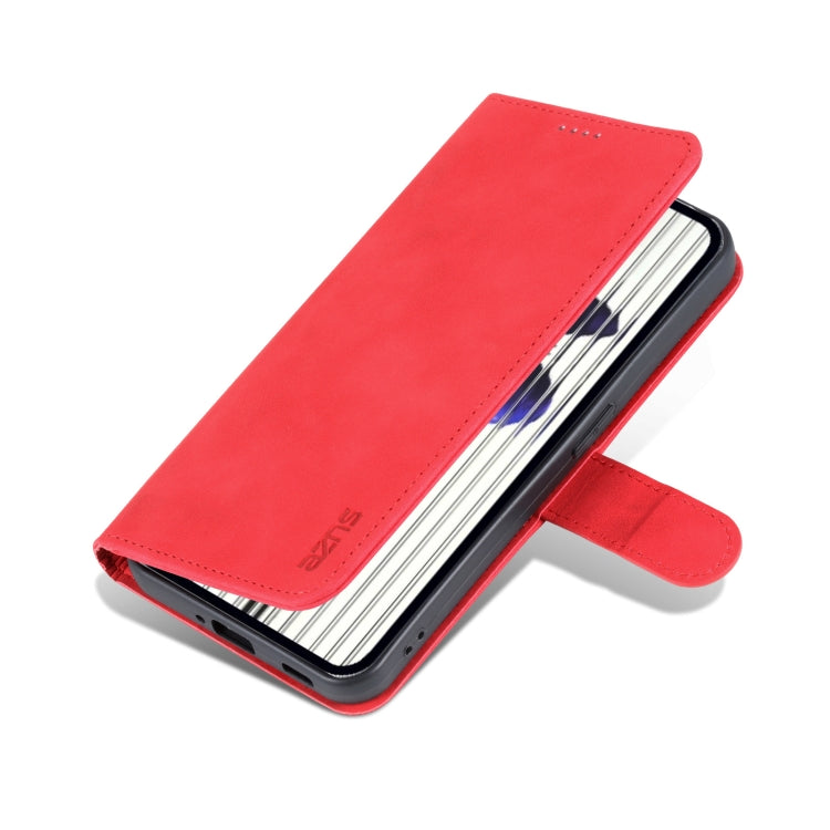 For Nothing Phone 1 AZNS Skin Feel Calf Texture Flip Leather Phone Case (Red) - Nothing Cases by AZNS | Online Shopping South Africa | PMC Jewellery | Buy Now Pay Later Mobicred