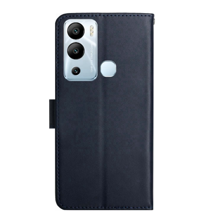 For Infinix Hot 12i Genuine Leather Fingerprint-proof Horizontal Flip Phone Case(Blue) - Infinix Cases by PMC TechLife | Online Shopping South Africa | PMC TechLife | Buy Now Pay Later Mobicred