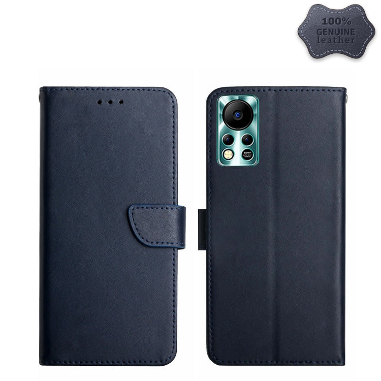 For Infinix Hot 11s NFC Genuine Leather Fingerprint-proof Horizontal Flip Phone Case(Blue) - Infinix Cases by PMC TechLife | Online Shopping South Africa | PMC TechLife | Buy Now Pay Later Mobicred