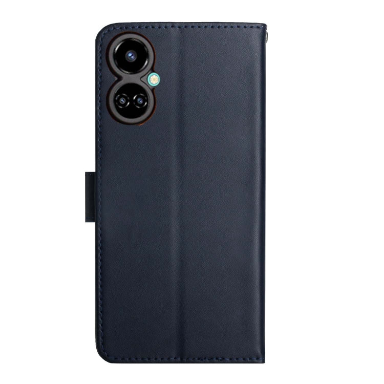 For Tecno Camon 19 4G Genuine Leather Fingerprint-proof Horizontal Flip Phone Case(Blue) - Tecno Cases by PMC TechLife | Online Shopping South Africa | PMC TechLife | Buy Now Pay Later Mobicred