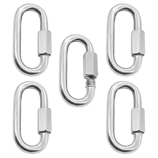 5 PCS 4mm 304 Stainless Steel Quick Connect Ring Runway Buckle - Hooks by PMC Jewellery | Online Shopping South Africa | PMC Jewellery | Buy Now Pay Later Mobicred