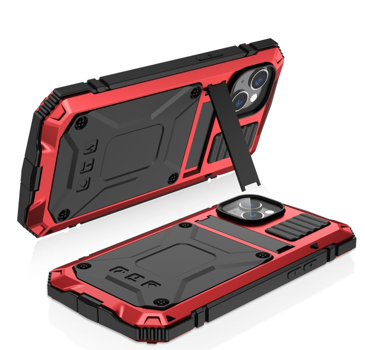 For iPhone 14 Plus R-JUST Shockproof Waterproof Dust-proof Case with Holder (Red) - iPhone 14 Plus Cases by R-JUST | Online Shopping South Africa | PMC Jewellery