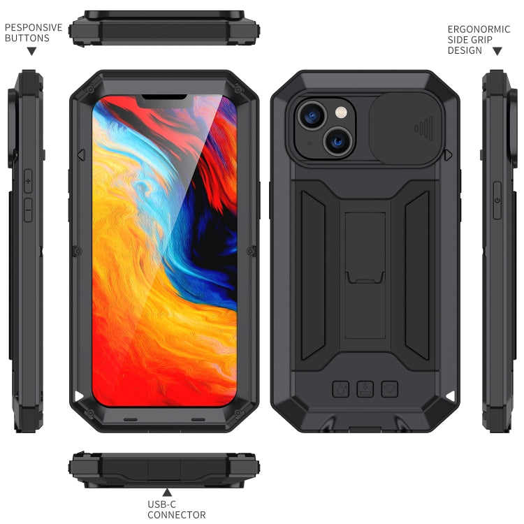 For iPhone 14 Plus R-JUST Shockproof Life Waterproof Dust-proof Case (Black) - iPhone 14 Plus Cases by R-JUST | Online Shopping South Africa | PMC Jewellery
