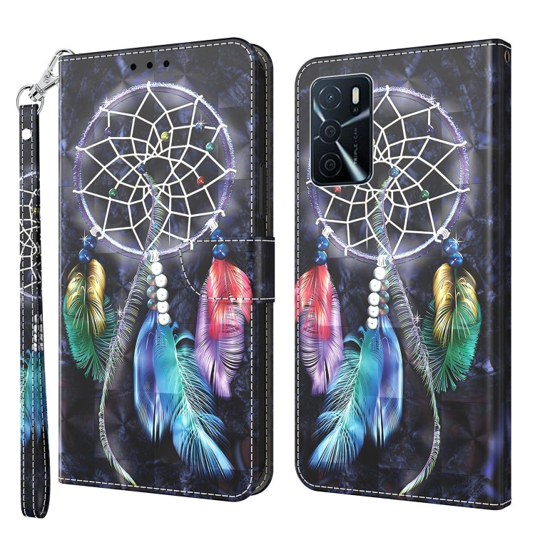For OPPO A54 5G / A74 5G 3D Painted Leather Phone Case(Colorful Dreamcatcher) - OPPO Cases by PMC Jewellery | Online Shopping South Africa | PMC Jewellery