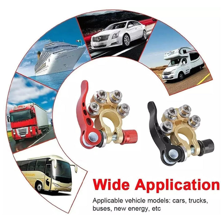 1 Pair Car Battery Terminals Quick Disconnect Cables Connectors, with L Wrench + Insulation Pad - Booster Cable & Clip by PMC TechLife | Online Shopping South Africa | PMC TechLife | Buy Now Pay Later Mobicred