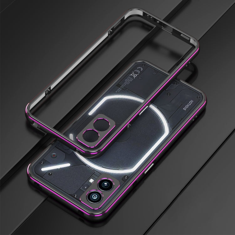 For Nothing Phone 1 Aurora Series Lens Protector + Metal Frame Protective Phone Case(Black Purple) - More Brand by PMC TechLife | Online Shopping South Africa | PMC TechLife | Buy Now Pay Later Mobicred
