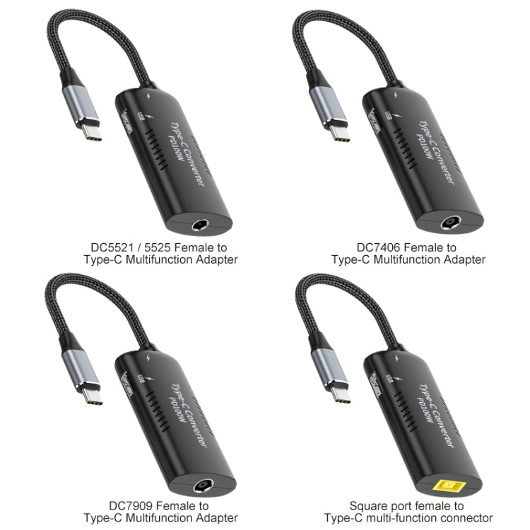 DC7406 + Type-C + USB Female to Type-C Multifunction Apapter - Cable & Adapters by PMC Jewellery | Online Shopping South Africa | PMC Jewellery | Buy Now Pay Later Mobicred