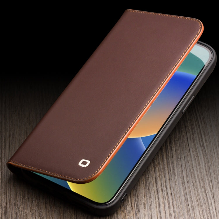 For iPhone 14 Pro Max QIALINO Business Horizontal Flip PU Phone Case (Brown) - iPhone 14 Pro Max Cases by QIALINO | Online Shopping South Africa | PMC Jewellery | Buy Now Pay Later Mobicred