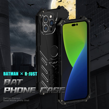 For iPhone 14 Pro Max R-JUST Batman Metal Mobile Phone Protective Case (Black) - iPhone 14 Pro Max Cases by R-JUST | Online Shopping South Africa | PMC Jewellery