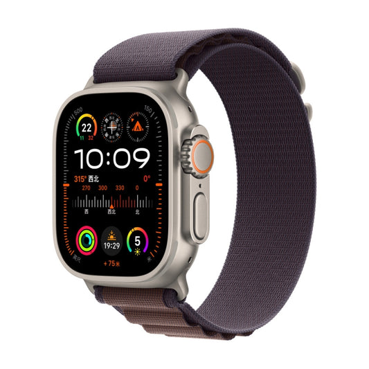 Nylon Loop Watch Band For Apple Watch Ultra & Ultra 2 49mm / Series 9&8&7 45mm / SE 2&6&SE&5&4 44mm(Indigo Blue) - Watch Bands by PMC Jewellery | Online Shopping South Africa | PMC Jewellery | Buy Now Pay Later Mobicred