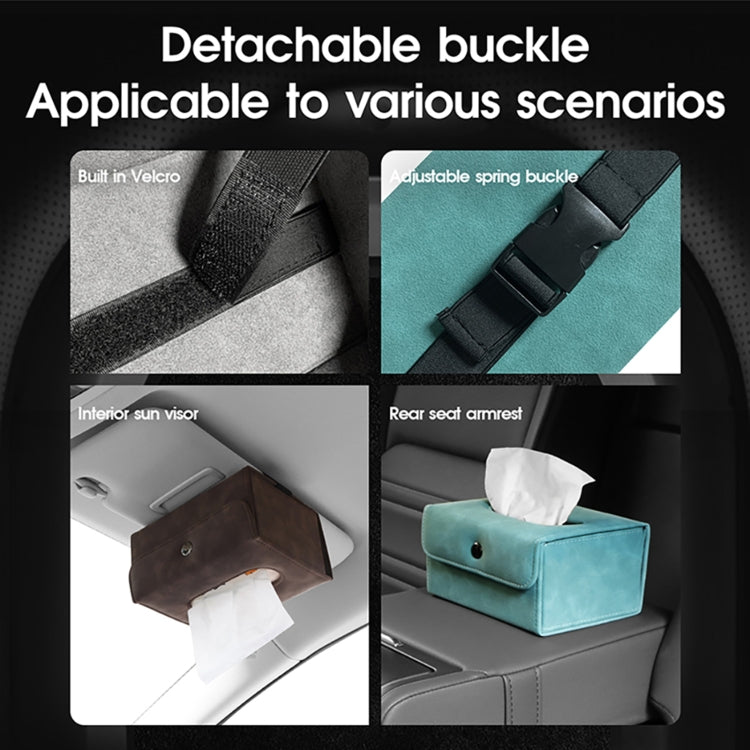 Car Hanging Type Tissue Box Sheepskin Leather Facial Tissue Case(Brown) - Tissue Boxes by PMC TechLife | Online Shopping South Africa | PMC TechLife | Buy Now Pay Later Mobicred