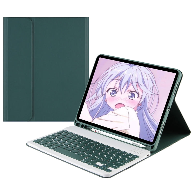 Square Cap Bluetooth Keyboard Leather Case with Pen Slot For Samsung Galaxy Tab S7(Dark Green) - Samsung Keyboard by PMC TechLife | Online Shopping South Africa | PMC TechLife