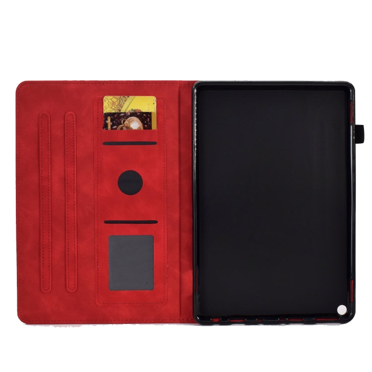For Amazon Kindle Fire HD 10 2021 Embossed Smile Flip Tablet Leather Case(Red) - Amazon by PMC TechLife | Online Shopping South Africa | PMC TechLife | Buy Now Pay Later Mobicred