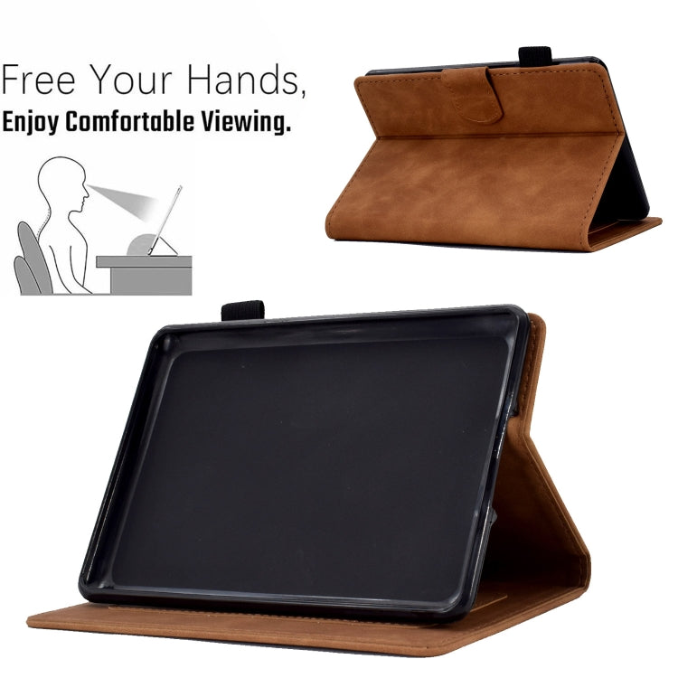 For Amazon Kindle Paperwhite 4/3/2/1 Embossed Smile Flip Tablet Leather Case(Brown) - Amazon by PMC TechLife | Online Shopping South Africa | PMC TechLife | Buy Now Pay Later Mobicred
