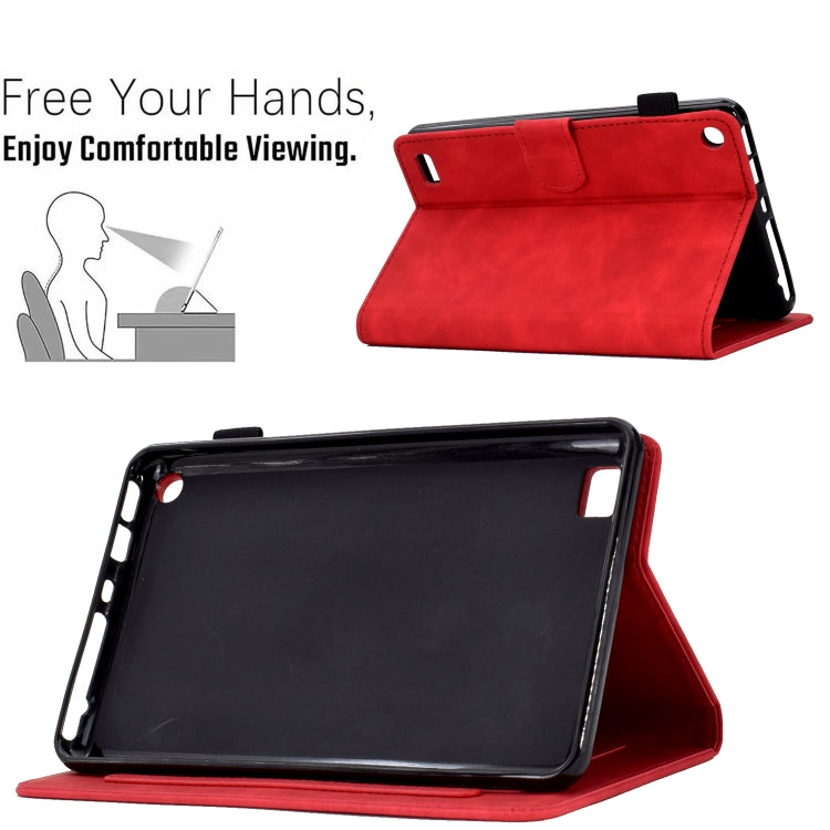 For Amazon Kindle Fire 7 2019/2017/2015 Embossed Smile Flip Tablet Leather Case(Red) - Amazon by PMC TechLife | Online Shopping South Africa | PMC TechLife | Buy Now Pay Later Mobicred
