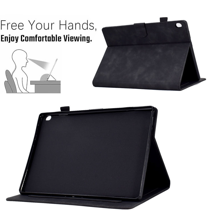 For Lenovo Tab M10 Embossed Smile Flip Tablet Leather Case(Black) - Lenovo by PMC TechLife | Online Shopping South Africa | PMC TechLife | Buy Now Pay Later Mobicred
