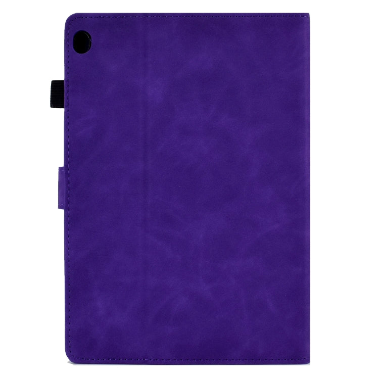 For Lenovo Tab M10 Embossed Smile Flip Tablet Leather Case(Purple) - Lenovo by PMC TechLife | Online Shopping South Africa | PMC TechLife | Buy Now Pay Later Mobicred
