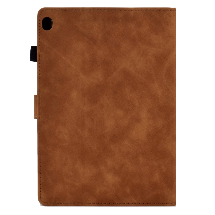 For Lenovo Tab M10 Embossed Smile Flip Tablet Leather Case(Brown) - Lenovo by PMC TechLife | Online Shopping South Africa | PMC TechLife | Buy Now Pay Later Mobicred