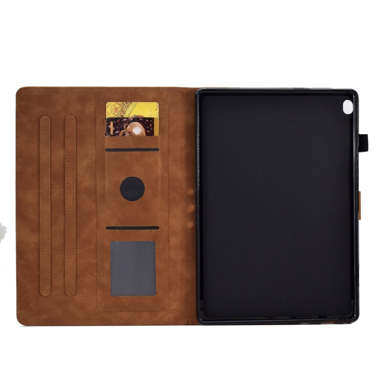 For Lenovo Tab M10 Embossed Smile Flip Tablet Leather Case(Brown) - Lenovo by PMC TechLife | Online Shopping South Africa | PMC TechLife | Buy Now Pay Later Mobicred