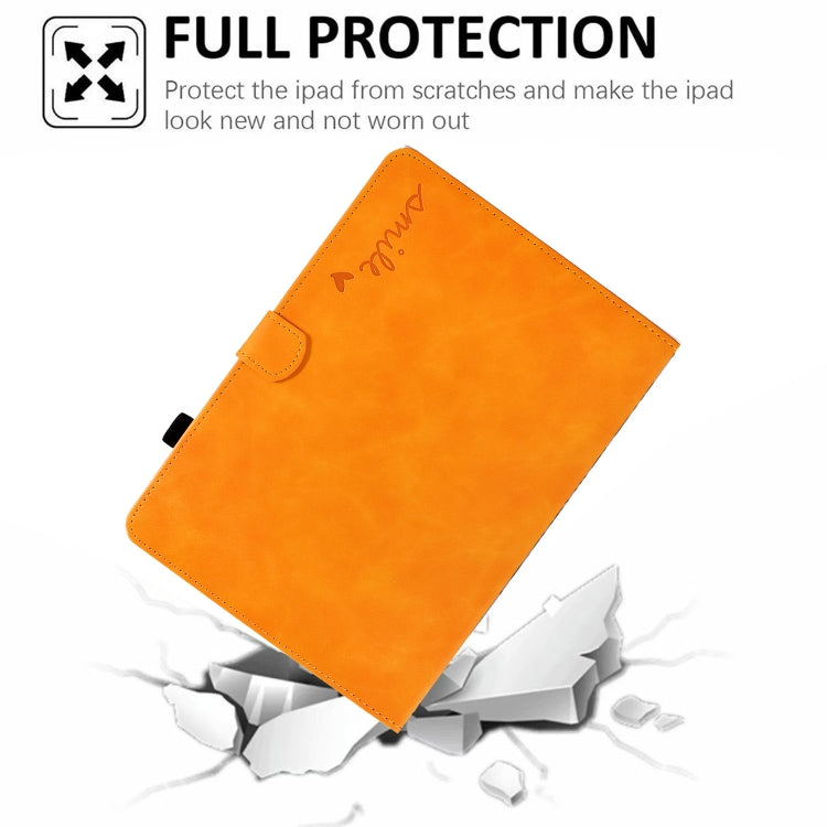 For Lenovo Tab M10 Embossed Smile Flip Tablet Leather Case(Khaki) - Lenovo by PMC TechLife | Online Shopping South Africa | PMC TechLife | Buy Now Pay Later Mobicred