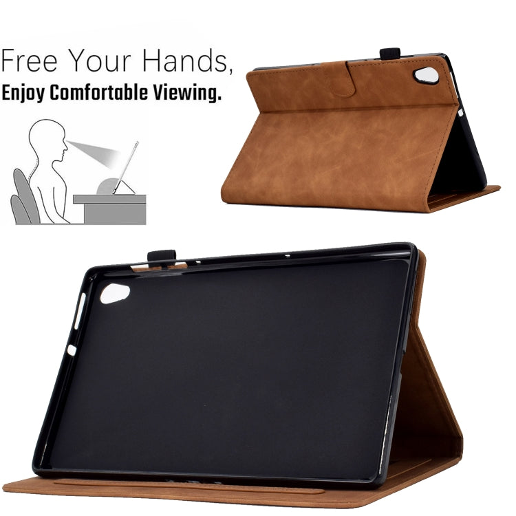 For Lenovo Tab M10 HD Gen 2 Embossed Smile Flip Tablet Leather Case(Brown) - Lenovo by PMC TechLife | Online Shopping South Africa | PMC TechLife | Buy Now Pay Later Mobicred
