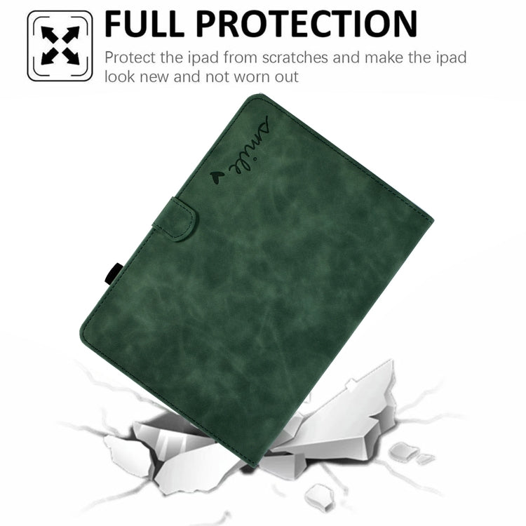 For Lenovo Tab M10 HD Gen 2 Embossed Smile Flip Tablet Leather Case(Green) - Lenovo by PMC TechLife | Online Shopping South Africa | PMC TechLife | Buy Now Pay Later Mobicred