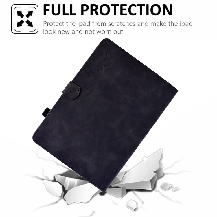 For Lenovo M10 Plus Embossed Smile Flip Tablet Leather Case(Black) - Lenovo by PMC TechLife | Online Shopping South Africa | PMC TechLife | Buy Now Pay Later Mobicred