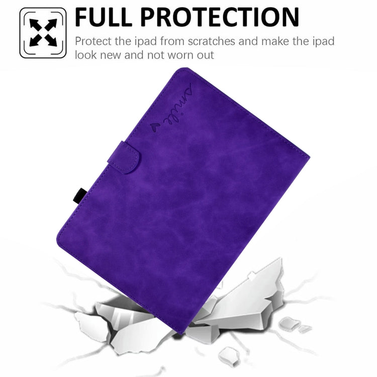 For Lenovo M10 Plus Embossed Smile Flip Tablet Leather Case(Purple) - Lenovo by PMC TechLife | Online Shopping South Africa | PMC TechLife | Buy Now Pay Later Mobicred